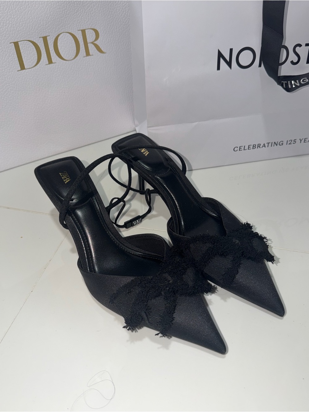 Black Pointed Toe Lace-Up Women's Heels - Designer Style